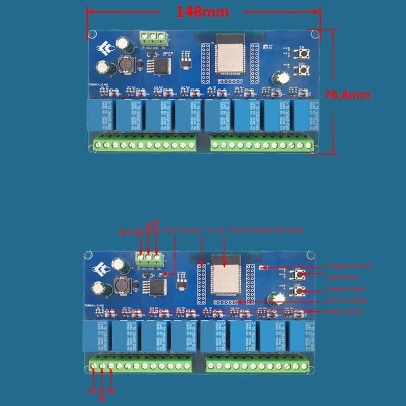 Esp32 Development Board Wifi Bluetooth Ble8 Relay Module