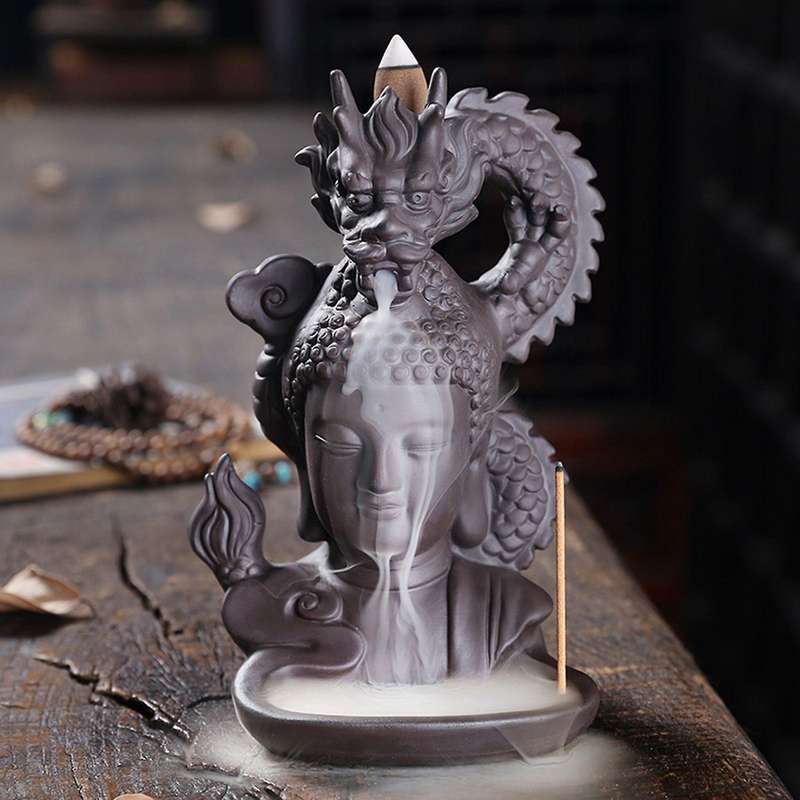 Zen Buddha Incense Burners Backflow Incense Burner Holder Home Decor