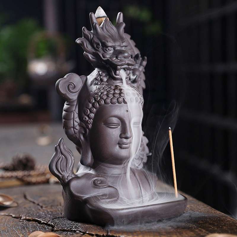 Zen Buddha Incense Burners Backflow Incense Burner Holder Home Decor