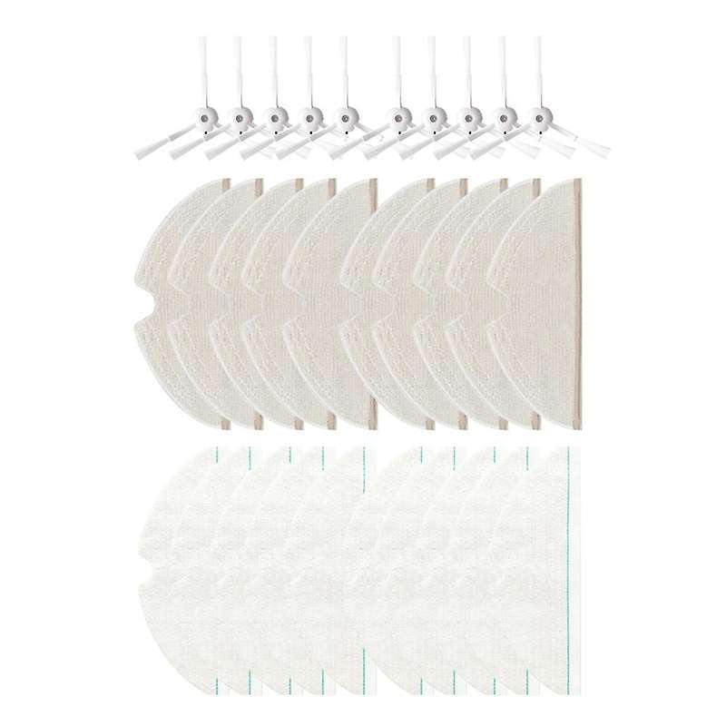 30pcs Mop Cloth Side Brush for Roborock T8/q7 Max / Max+ Robot