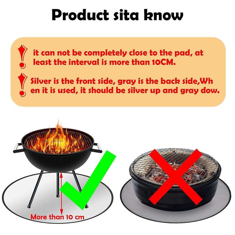 30 Inch Fire Pit Mat Bbq Protector Pad for Ground Fireproof Grill Mat