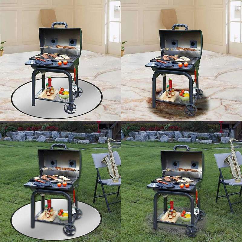30 Inch Fire Pit Mat Bbq Protector Pad for Ground Fireproof Grill Mat