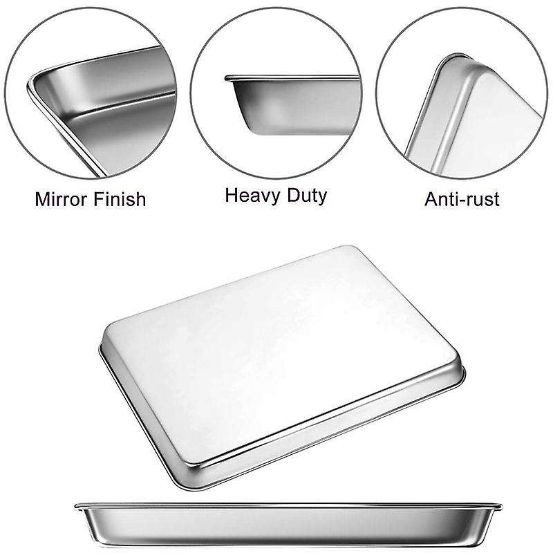 Baking Sheet Pans Stainless Steel Heavy Rectangle Tray , 3 Piece/set