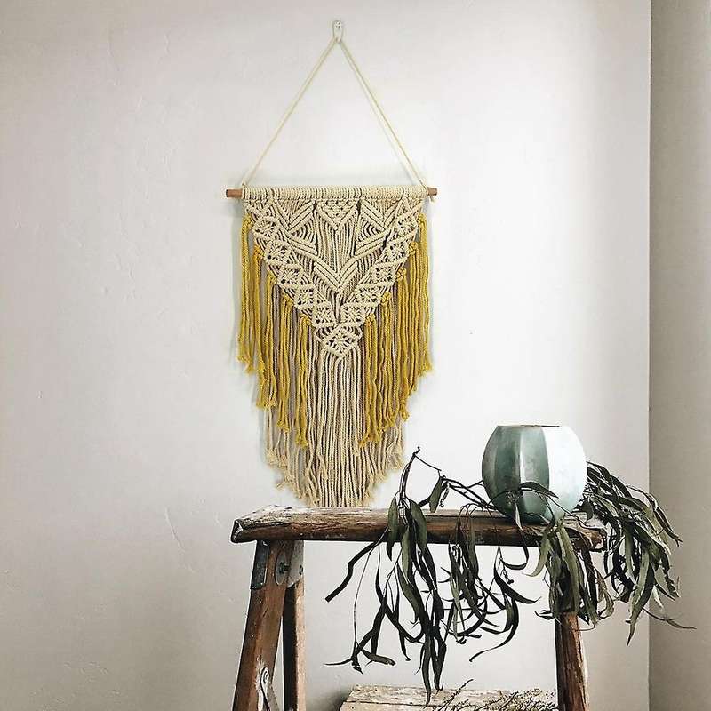 Macrame Wall Tapestry for Bedroom Teen Girl, Bohemian Wall Decor