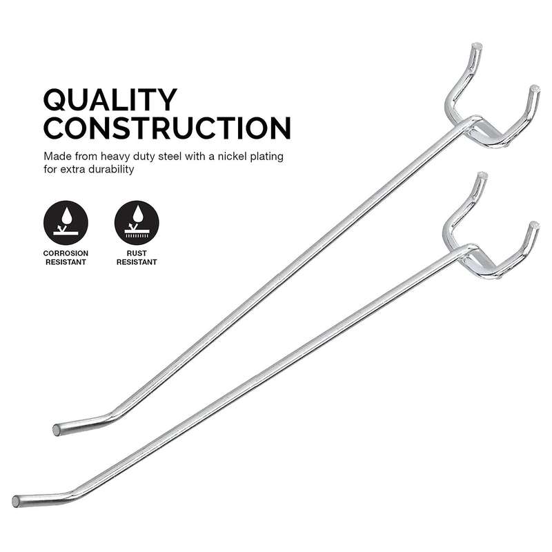 50 Pcs 6-inch Pegboard Hooks Shelving Hooks and Organizer Assortment