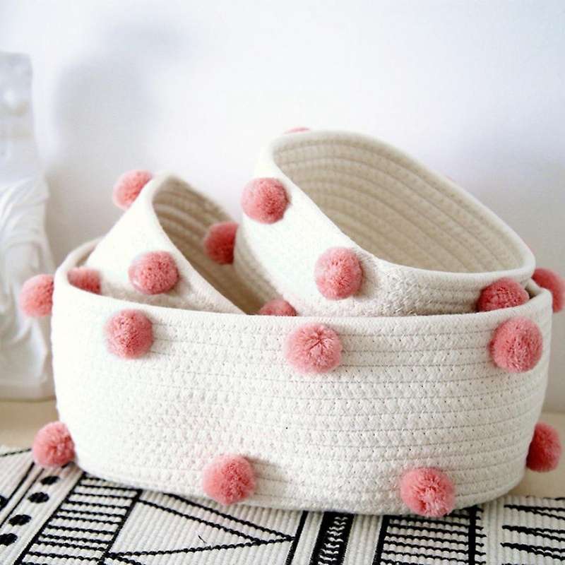 Cotton Rope Storage Basket Woven Desktop Cosmetic Storage Basket