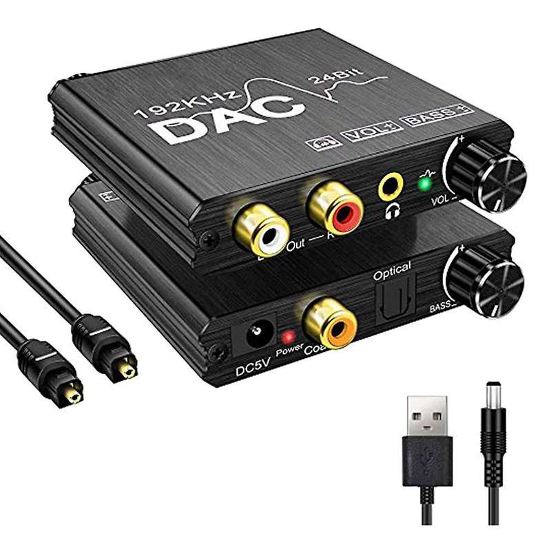 192khz Digital to Analog Audio Converter with Bass &volume Adjustment
