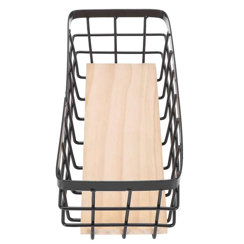 2x Iron Storage Holders Storage Shelf Wall Hanging Storage Box -black