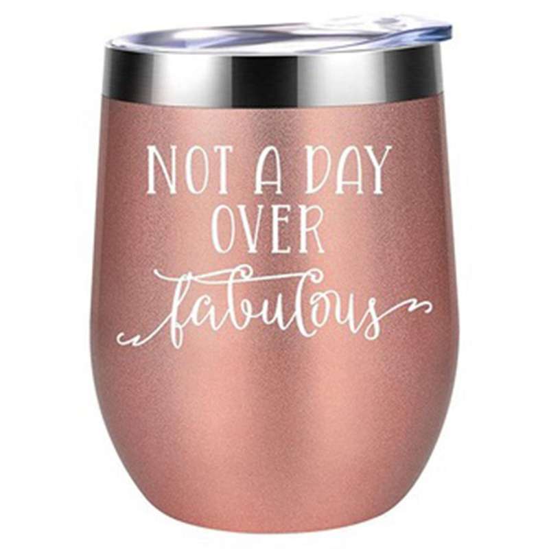 Two Stainless Steel Eggshell Cups Insulated Red Wine Cup(rose Gold)