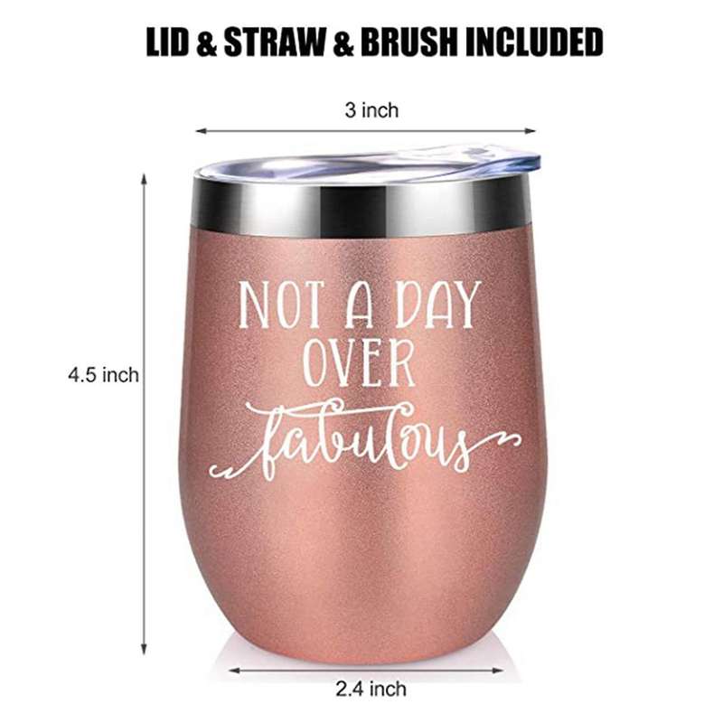 Two Stainless Steel Eggshell Cups Insulated Red Wine Cup(rose Gold)