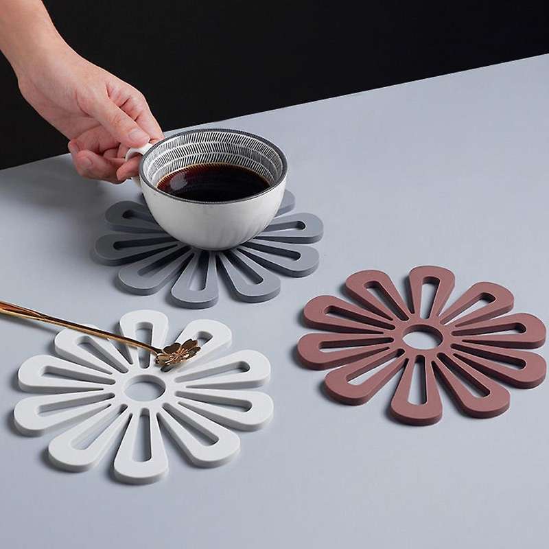 12pcs Kitchen Pot Mat for Hot Pots Pans Holder Coasters (gray)