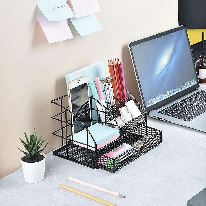 Desk Organizers for Office School Or Home Features 6 Compartments