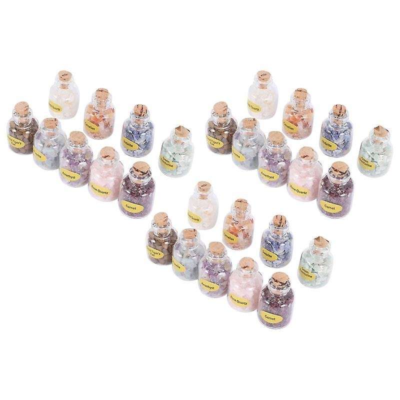 3 Box Of 27 Bottles Mini Natural Semiprecious Gem Stone