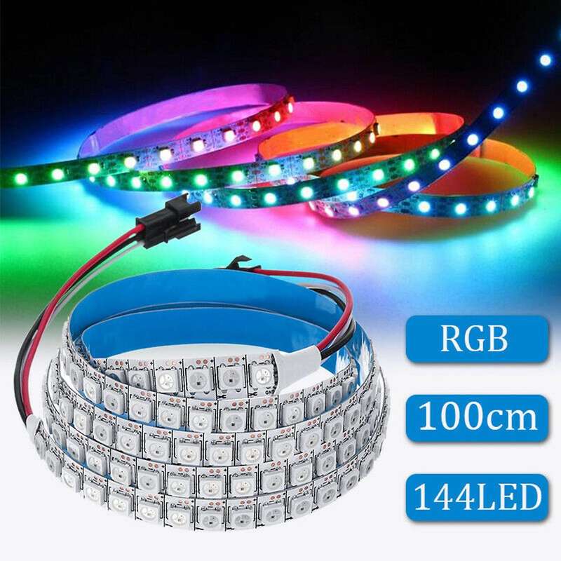 2x Ws2812b 5050smd 144led Rgb Strip Light Built-in Ic Individual Dc