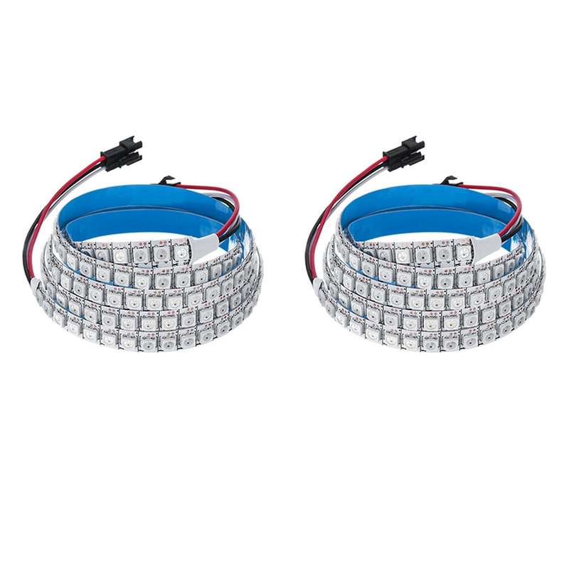 2x Ws2812b 5050smd 144led Rgb Strip Light Built-in Ic Individual Dc