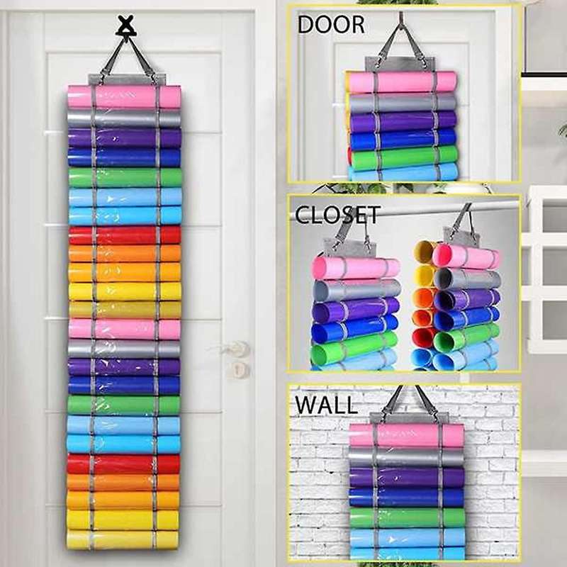 Vinyl Roll Holder 48 Compartments Hanging Holder for Craft Room
