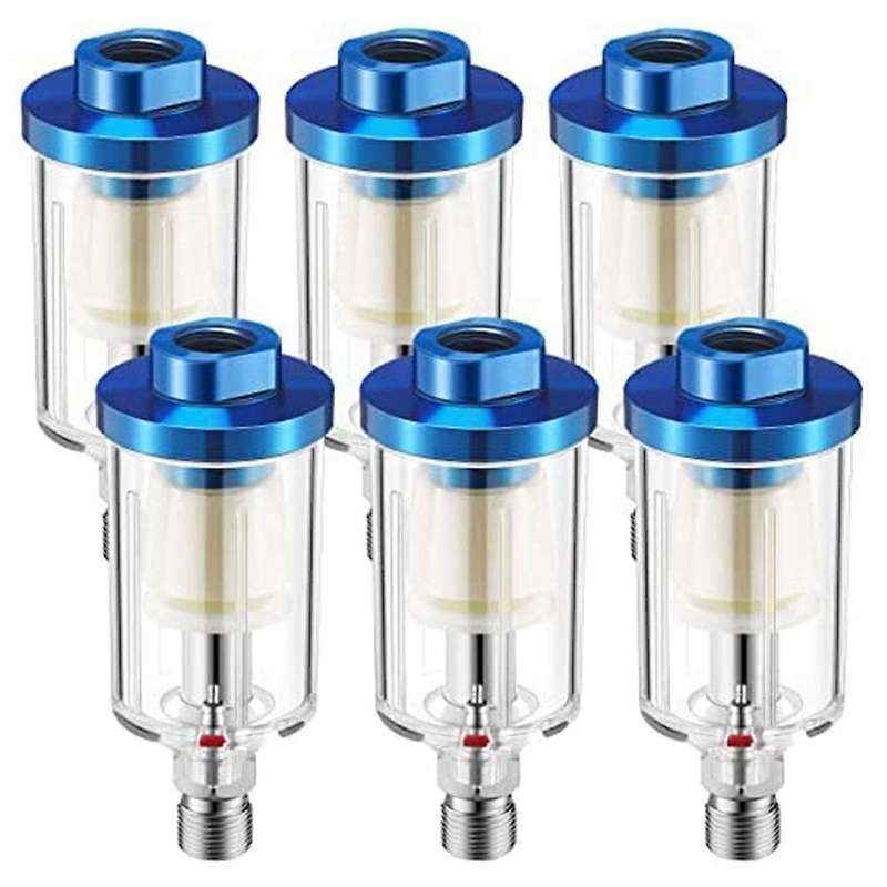 6pcs 1/4 Inch Npt Inlet and Outlet Air Compressor Moisture Filter