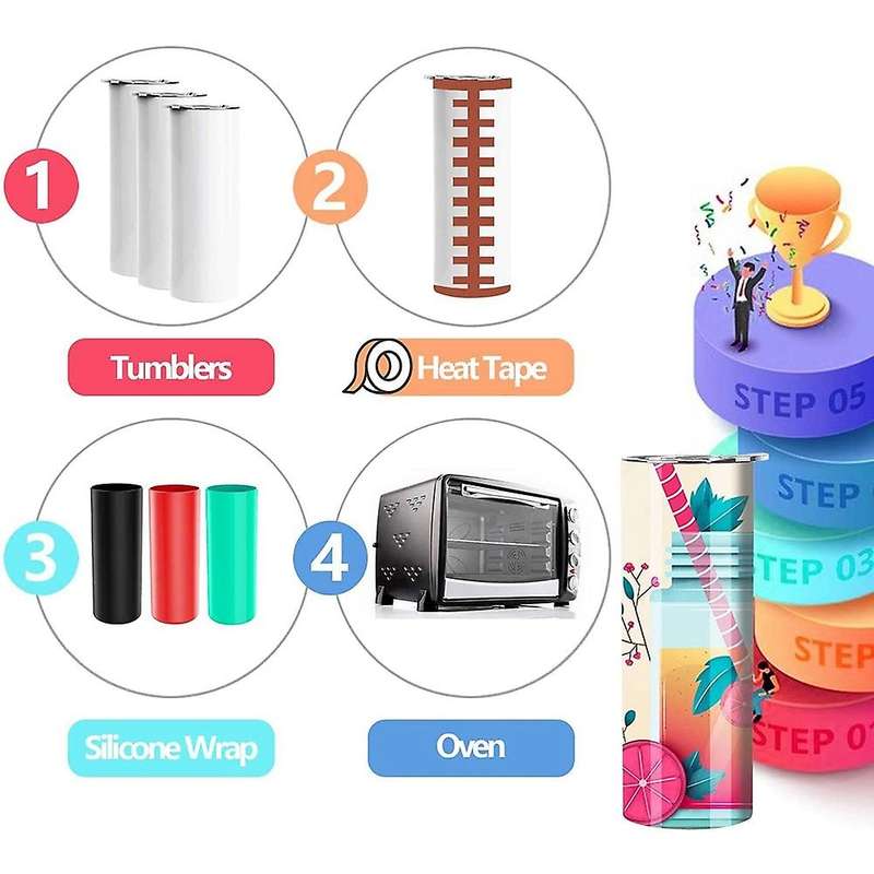 2-pack Reusable Silicone Wrap for 20oz Sublimation Skinny Tumblers B