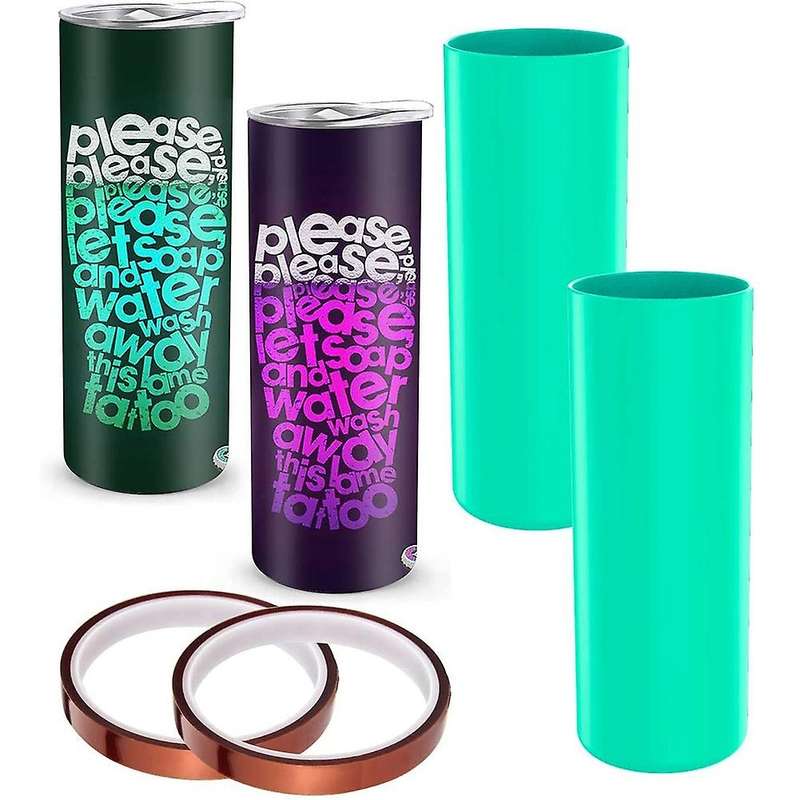 2-pack Reusable Silicone Wrap for 20oz Sublimation Skinny Tumblers B