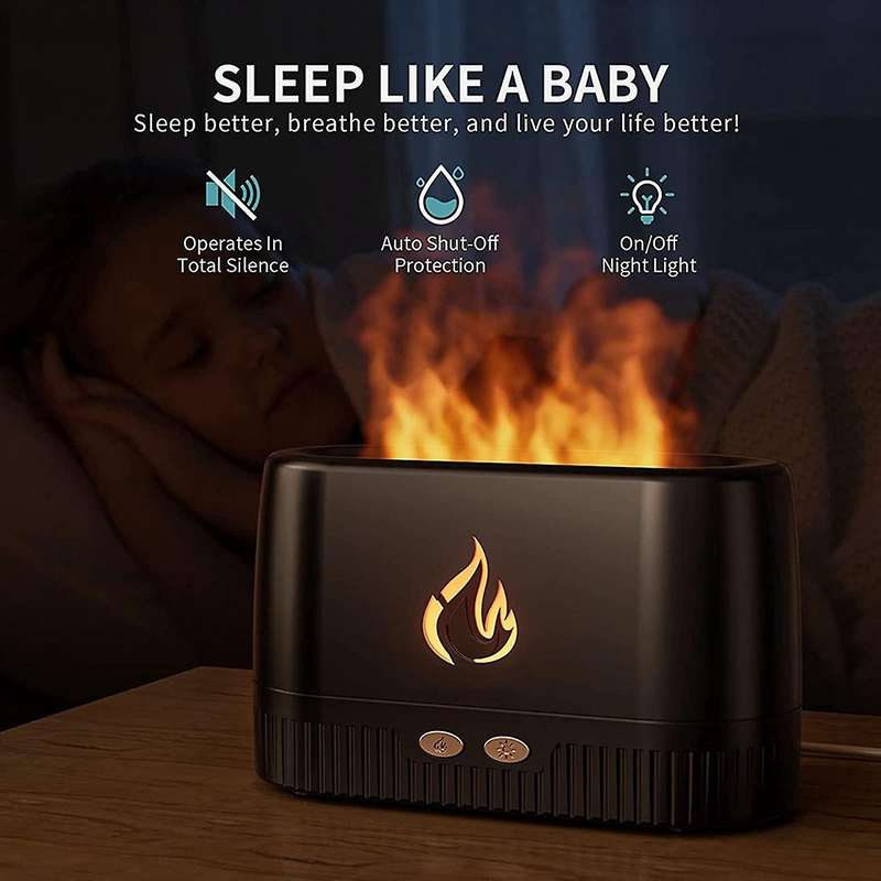 Flame Diffuser Oil Diffuser,portable Essential Oil Diffusers, Black