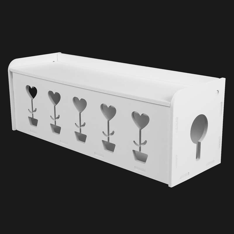 2x Rectangular Wire Management Socket Power Strip Cord Storage Boxes