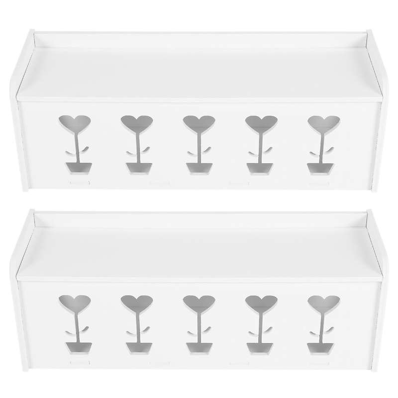 2x Rectangular Wire Management Socket Power Strip Cord Storage Boxes