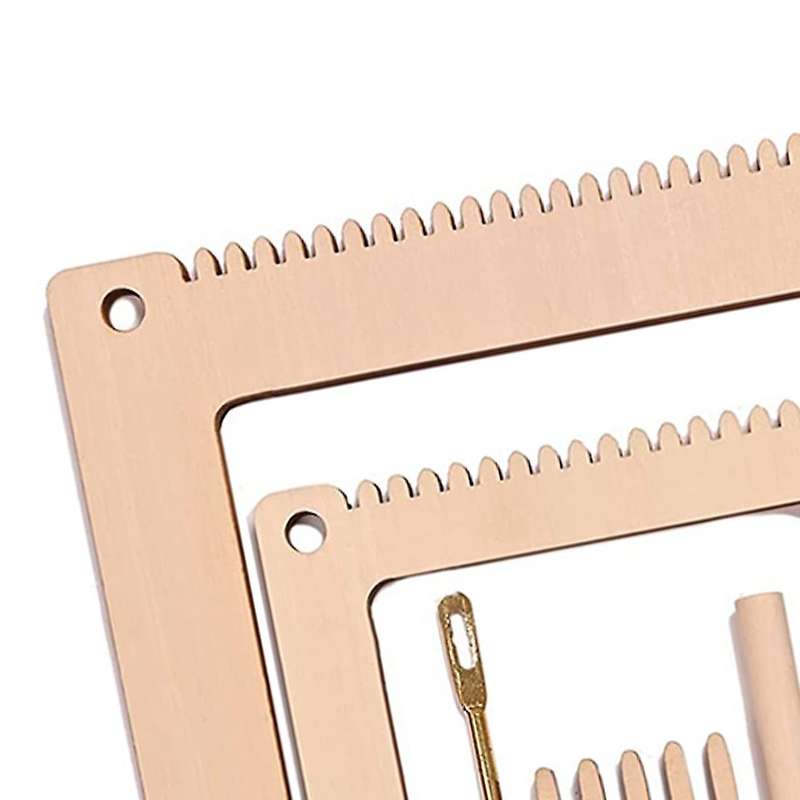 Mini Loom with Knitting Needles Wooden Diy Loom for Kids, Small