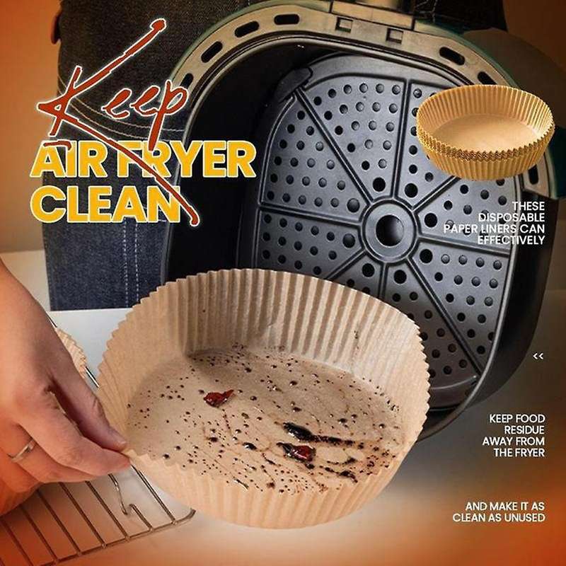 150pcs 20cm Air Fryer Disposable Paper Liner Non-stick Mat Parchment