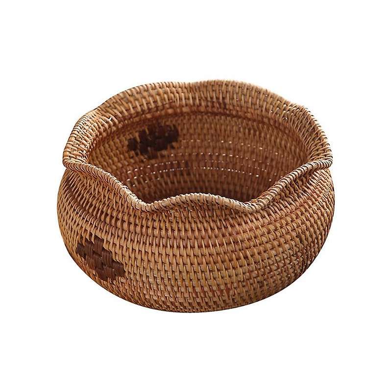 Hand-woven Storage Basket Rattan Storage Tray Food Picnic Basket