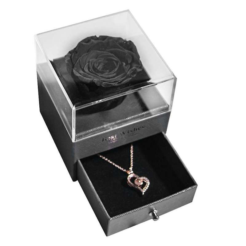 Natural Eternal Rose Jewelry Box Necklace Preserved Flowers 3