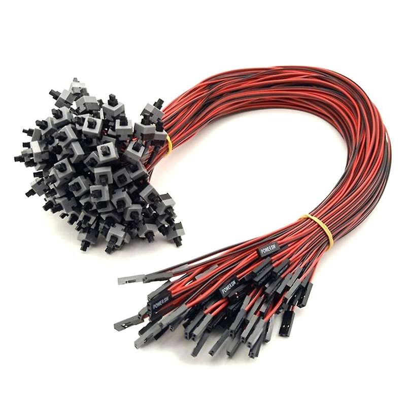 Sw Pc Power Cable On/off Push Button Atx Computer Switch Wire 50cm