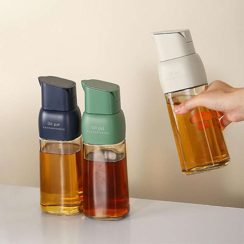 Glass Oil Can Opening & Closing Oil Bottle Container(green)