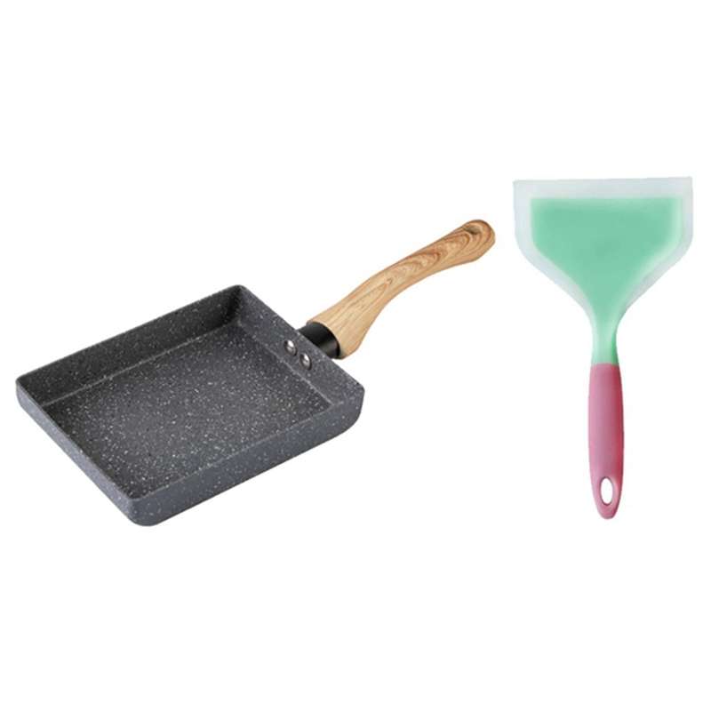 Omelette Pan,non-stick Japanese Tamagoyaki Pan with Handle Gray