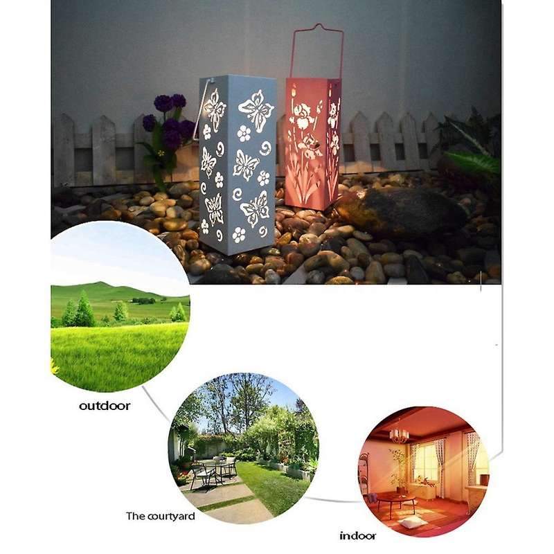Solar Light and Shadow Night Light Home Garden Decoration(white)