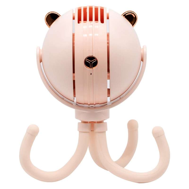 Portable Handheld Baby Bed Car Seat Fan Usb Rechargeable Fan Pink