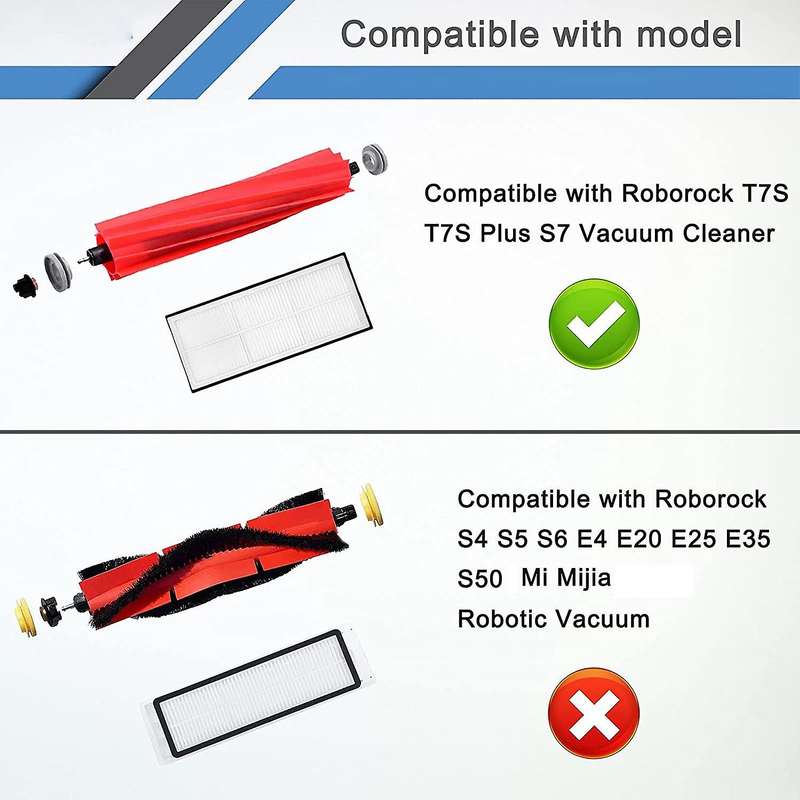Filter Detachable Rubber Main Brush Cover Mop Cloth Side Brush