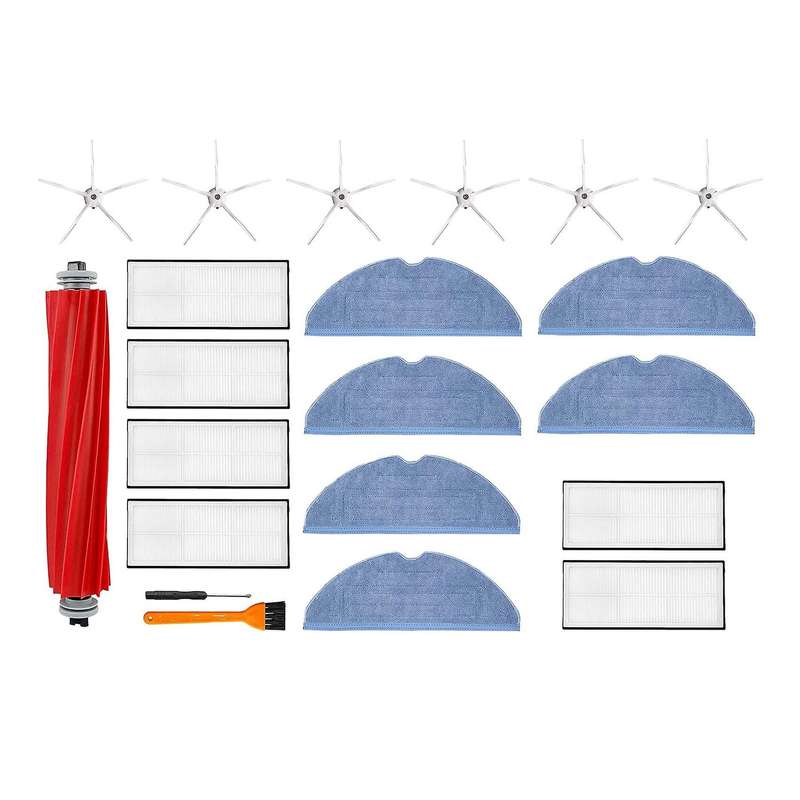 Filter Detachable Rubber Main Brush Cover Mop Cloth Side Brush