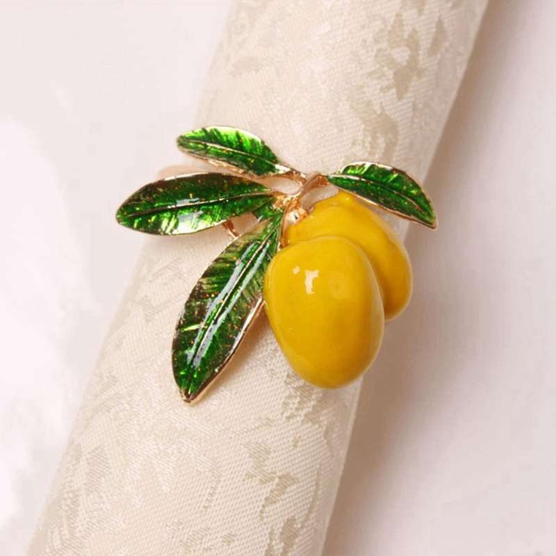 6 / Pcs Lemon Napkin Ring Napkin Ring Table Decoration Silver