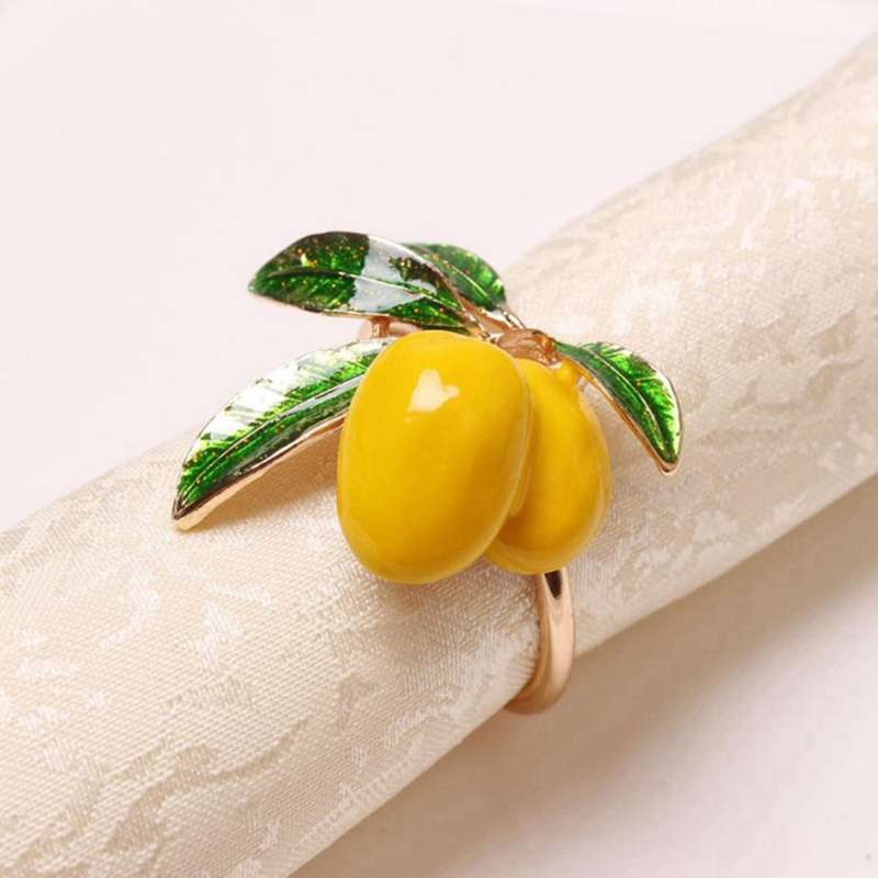 6 / Pcs Lemon Napkin Ring Napkin Ring Table Decoration Silver