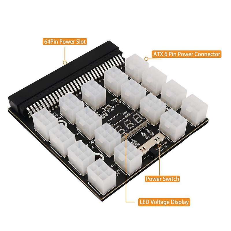 Server Adapter Board 64pin to 17 6pin Power Board Graphics