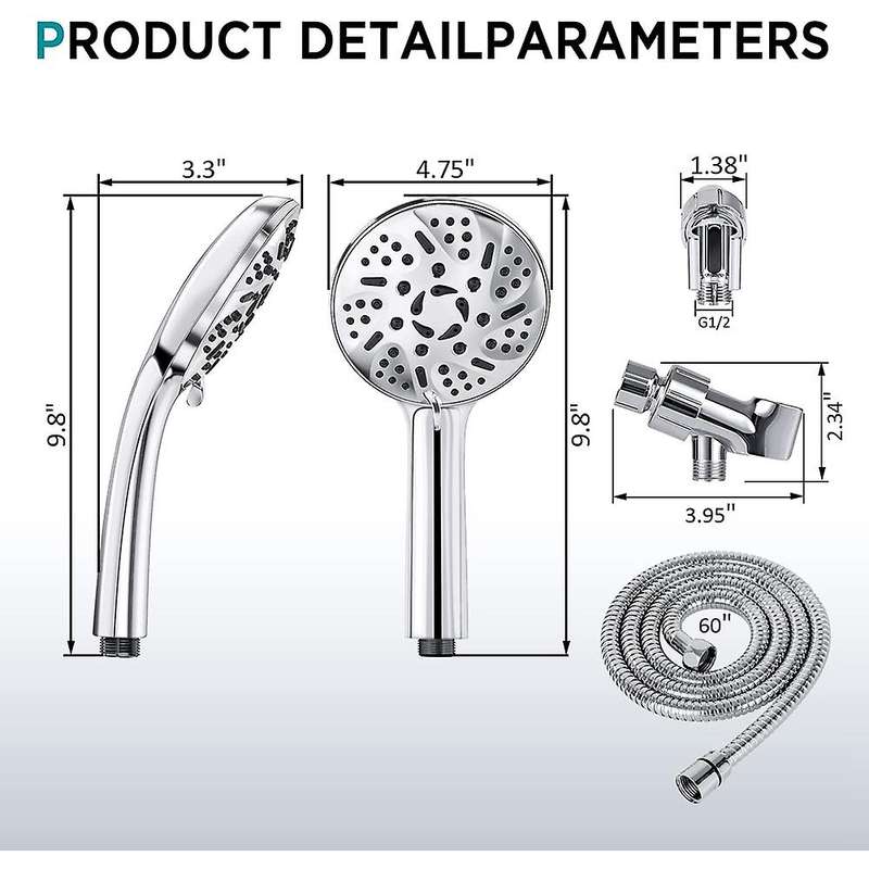 Shower Head with Handheld, 9 Spray Setting High Pressure Shower
