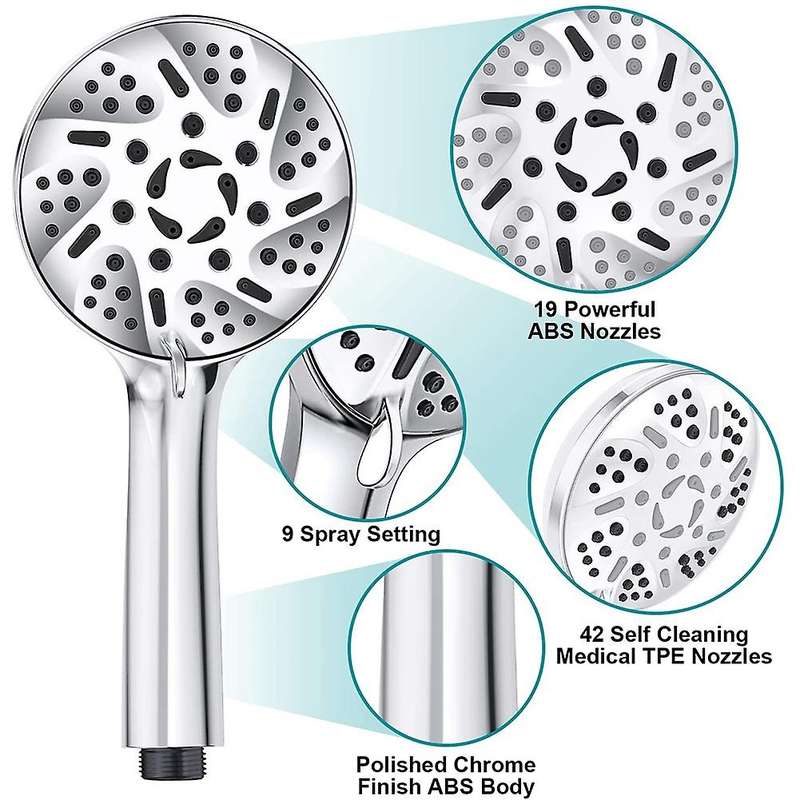 Shower Head with Handheld, 9 Spray Setting High Pressure Shower