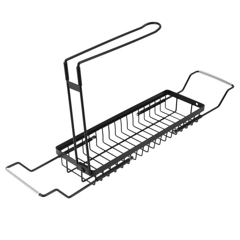 Sink Caddy Sponge Holder Large Xxl, Expandable Drying Rack, Black
