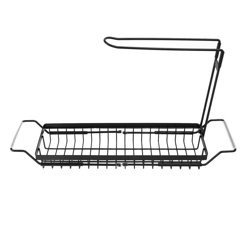 Sink Caddy Sponge Holder Large Xxl, Expandable Drying Rack, Black