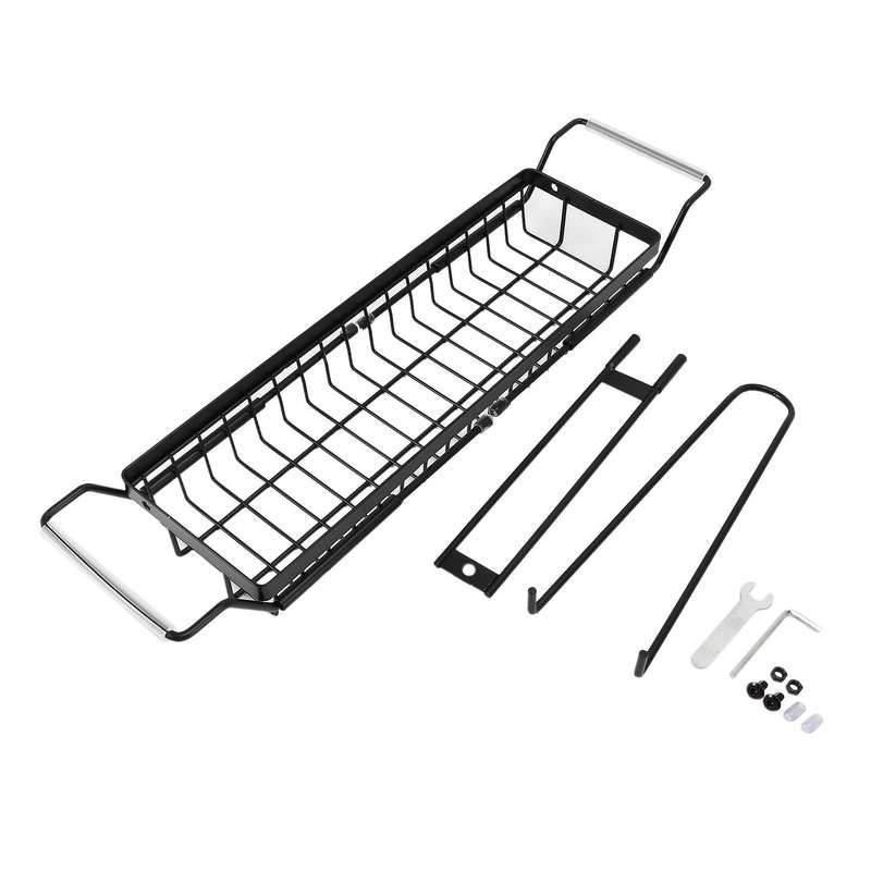 Sink Caddy Sponge Holder Large Xxl, Expandable Drying Rack, Black