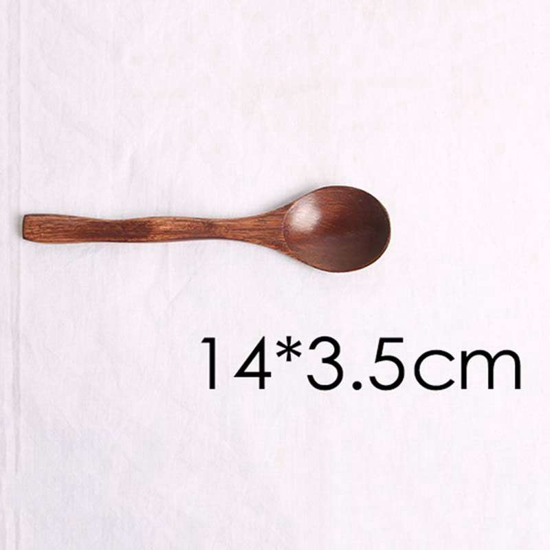 4 Pieces Wooden Handmade Bowl and Spoon Kitchen Tableware