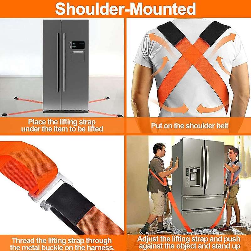 Adjustable Moving Straps, 2-person Shoulder Lifting and Moving System