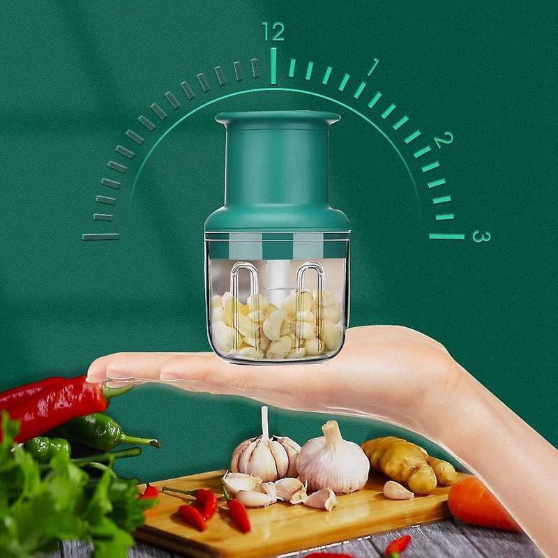 Electric Garlic Chopper 300ml Mini Food Processor Blue