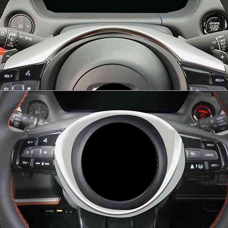 2pcs for Honda Vezel Hrv Car Steering Wheel Ring Panel Cover Silver