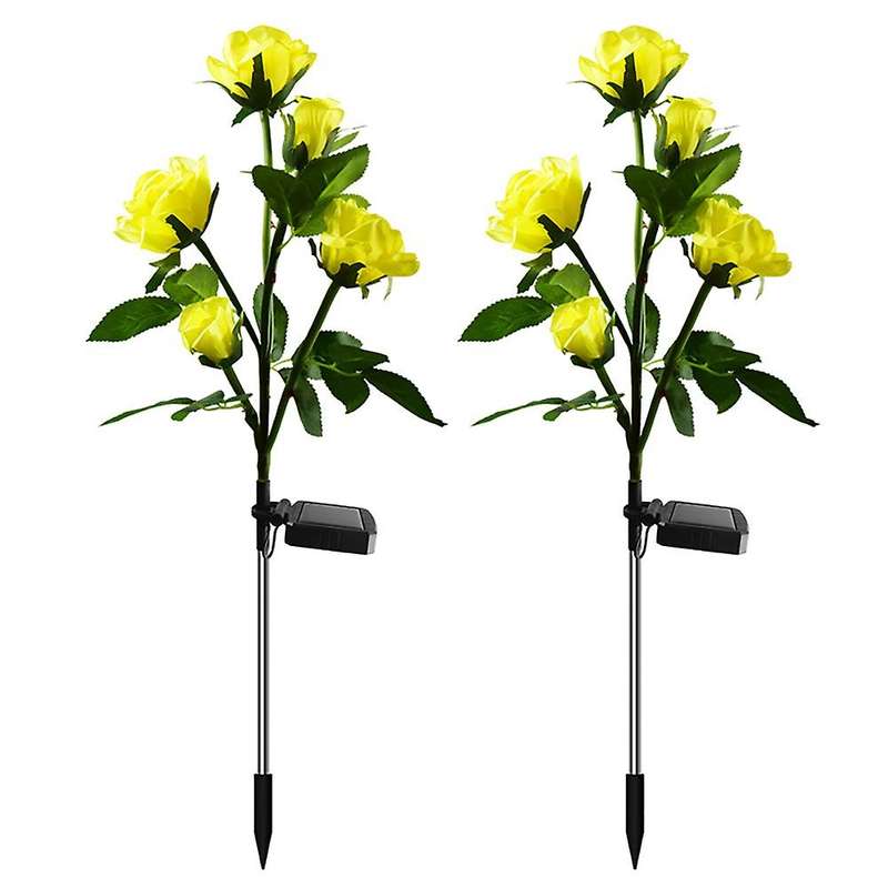 5 Head Head Led Solar Rose Garden Lamp Outdoor for Yard Lawn Path A